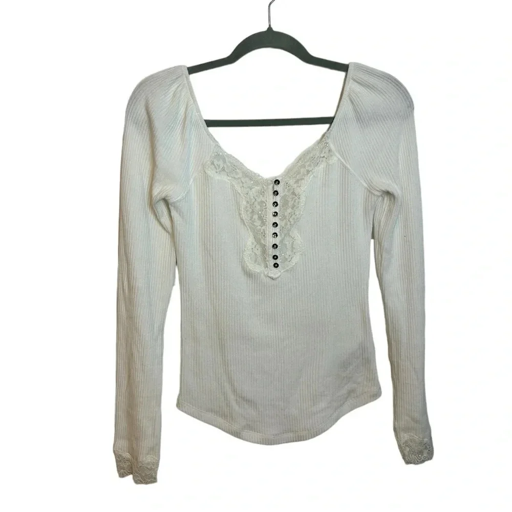 Free People To The West Fitted Lace Top